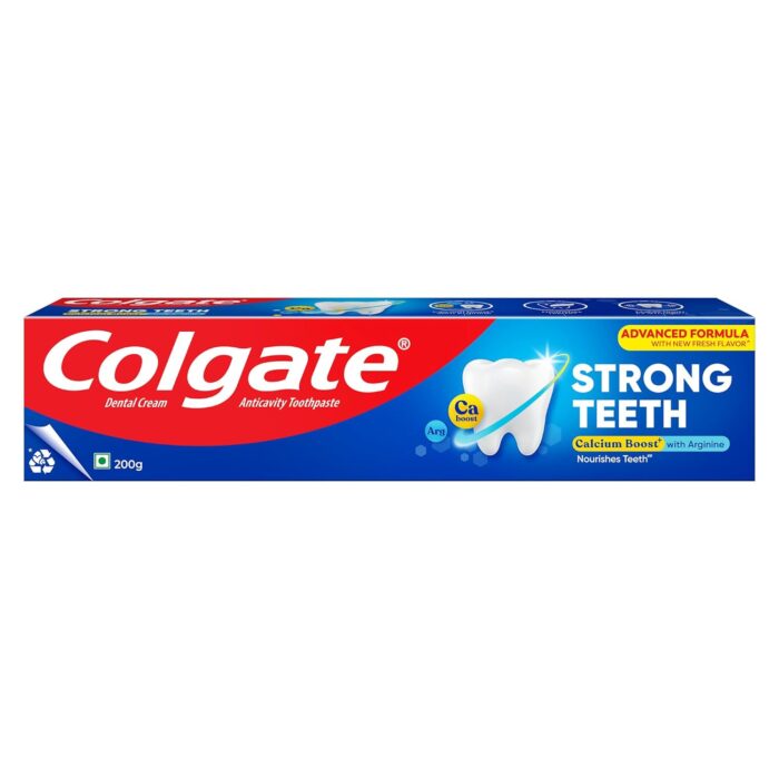 Colgate Strong Teeth Toothpaste with Amino Shakti for Cavity Protection - India's No.1 Toothpaste (200 g)