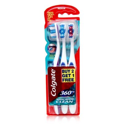 Colgate Toothbrush 360 Degree Whole Mouth Clean Free Adult, manual, White