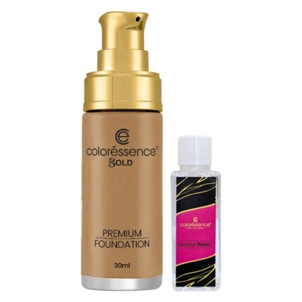 Coloressence True Tone Premium Foundation with SPF | Enriched with Vitamin-E | Waterproof Full Coverage Formula for Photo Finish Look | Free Micellar Water included | Warm Natural