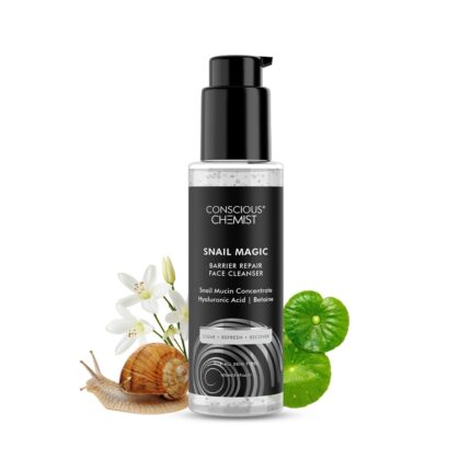 Conscious Chemist Snail Mucin Face Wash | 100ml | Cleanser for Face for Women & Men, Low pH Gel with Korean Snail Mucin Concentrate, Hyaluronic Acid & Betaine, All Skin Types - Snail Magic