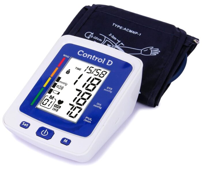 Control D Extra Large Display Automatic and Advance Feature Blood Pressure Monitoring System, Digital BP Monitor BP Machine (Blue, White)