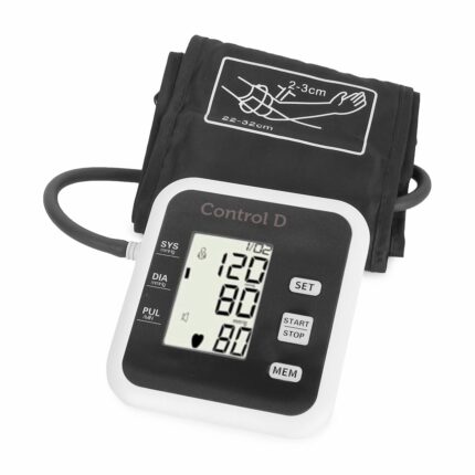 Control D Fully Automatic Oscillometric Digital Blood Pressure Checking Machine Upper Arm Portable Digital Blood Pressure Monitor BP Machine Power With Micro USB (Black and White)