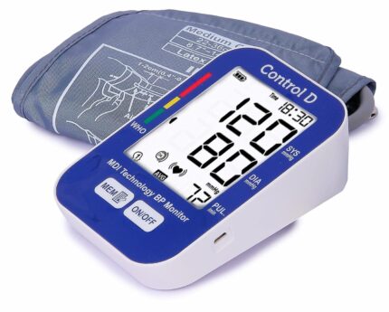 Control D MDI Measure During Inflation USB Port to Power Pulse and BP Machine Fully Automatic Digital Electronic Blood Pressure BP Monitor Machine with Mdi Technology (Blue)