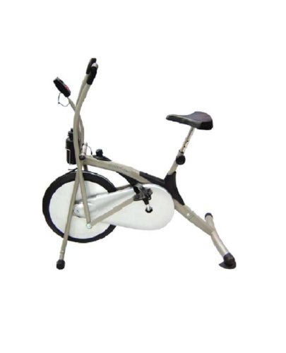 Cosco Silver Indoor Stationary Bike with Air Resistance and Console Display