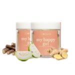 Cosmix My Happy Gut|Prebiotics&Probiotics-Promotes Healthy Gut Microbiome|Mulethi&Triphala Powder|Helps With Acidity,Digestion&Bloating|No Preservatives|No Added Sugar|60G-40 Servings (Pack Of 2)