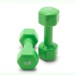 Cult Vinyl Dumbbell Ideal for Home Workout Strength Training for Men & Women Pack of 2 Fixed Weight Dumbbell (4 kg) Green