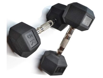 DREAM FIT Rubber Coated Professional Hex Fixed Dumbbells Set for home gym - 1 pair (5Kg x 2 = 10Kg)
