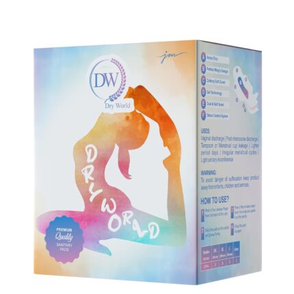 DRY WORLD This box come in with various sizes, thicknesses, and absorbencies to cater to different preferences and flow intensities,Pads Are Always Chlorine, Dye, and Fragrance-Free, Natural Cotton Sanitary Napkins (pack of 1) (Muilt Pack)