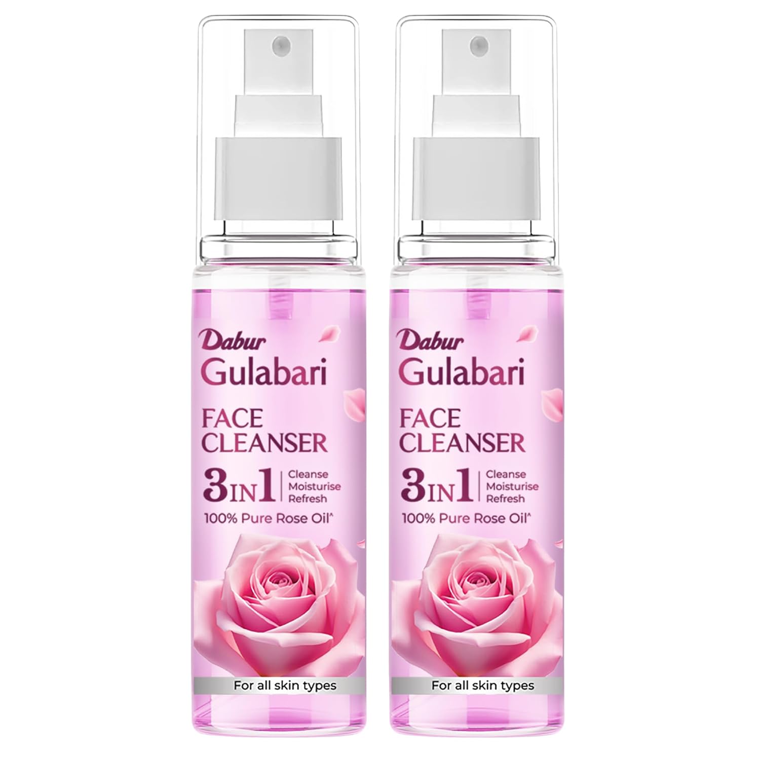 Dabur Gulabari Rose Glow Face Cleanser - 100mlx2 | Gentle Cleanser for All Skin Types | Cleaner, Balanced & Hydrated Skin