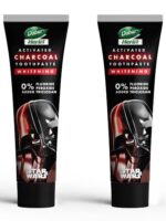 Dabur Herb'l Activated Charcoal & Mint Toothpaste - Star Wars Pack (Black Gel)- 240g (120gx2) Combo Pack | For Whitening | Fluoride Free Toothpaste | Fights Plaque & Extrinsic Stains