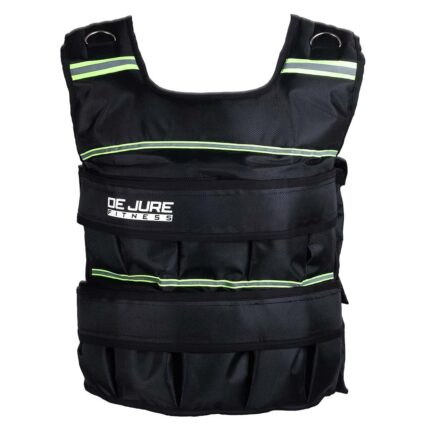 De Jure Fitness Adjustable Weighted Vest Jacket 10Kg (Black) for Men & Women – Workout Weight Vest for Cross-Training, Strength & Cardio – Removable Sand Weights