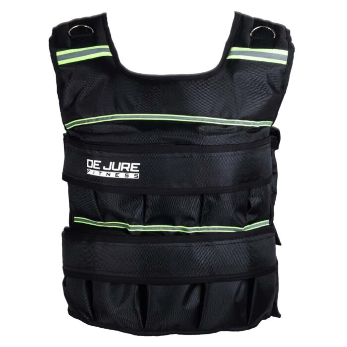 De Jure Fitness Adjustable Weighted Vest Jacket 10Kg (Black) for Men & Women – Workout Weight Vest for Cross-Training, Strength & Cardio – Removable Sand Weights