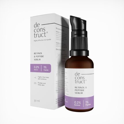 Deconstruct 0.2% Retinol Face Serum With 1% Peptide | Beginner Friendly | Anti Aging, Night Face Serum To Reduce Fine Lines & Wrinkles | For Men & Women | Beginner Friendly | 30 Ml