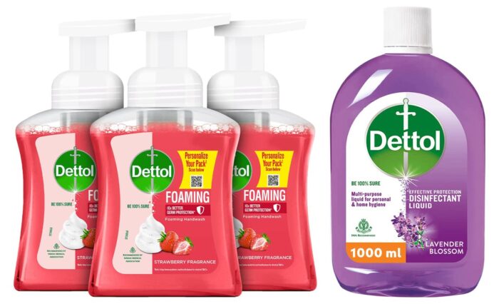 Dettol Foaming Handwash Pump - Strawberry | Rich Foam | Moisturizing Hand Wash | Soft on Hands & Liquid Disinfectant for Floor Cleaner, Surface Disinfection, Personal Hygiene (Lavender Blossom, 1L)