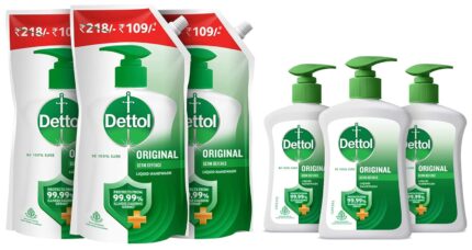 Dettol Liquid Handwash Refill - Original Germ Protection Hand Wash & Liquid Handwash Dispenser Bottle Pump - Original Germ Protection Hand Wash | Antibacterial Formula | 10x Better Germ Protection