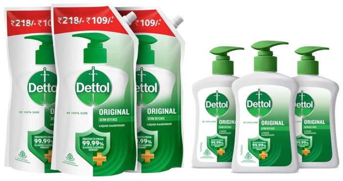 Dettol Liquid Handwash Refill - Original Germ Protection Hand Wash & Liquid Handwash Dispenser Bottle Pump - Original Germ Protection Hand Wash | Antibacterial Formula | 10x Better Germ Protection