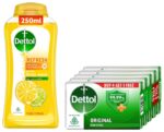 Dettol Original Germ Protection Bathing Soap Bar, 125gm, Body Wash and Shower Gel, Refresh - 250ml
