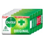 Dettol Original Germ Protection Bathing Soap bar, 125gm (Buy 4 Get 1 Free)