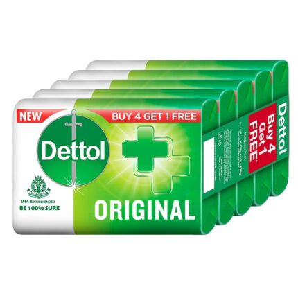 Dettol Original Germ Protection Bathing Soap bar, 125gm (Buy 4 Get 1 Free)