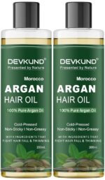 Devkund 100% Pure And Natural Moroccan Argan Oil for Dry and Coarse Hair & Skin care 400ml | Hair Fall | Hair Growth