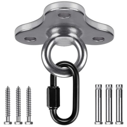 Dolibest Ceiling Anchor Mount Ceiling Mount Bracket TRX Anchors with Carabiner for Yoga Swing Suspension Mount Resistance Band Wall Anchor for Yoga Swing, Body Weight Strength Training Systems,1100LB