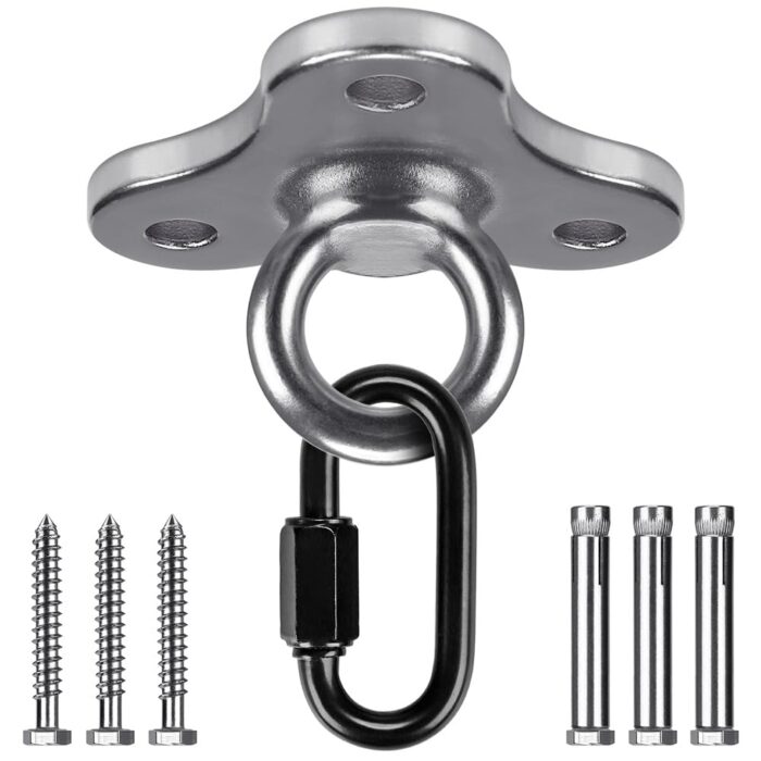 Dolibest Ceiling Anchor Mount Ceiling Mount Bracket TRX Anchors with Carabiner for Yoga Swing Suspension Mount Resistance Band Wall Anchor for Yoga Swing, Body Weight Strength Training Systems,1100LB
