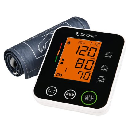 Dr. Odin Digital Blood Pressure Monitor 516 (CE & ISO Certified, FDA Approved, Intelligent Pressure, Automatic Shutdown, Large LCD with Yellow Backlight, USB Port, Memory 99 X 2)