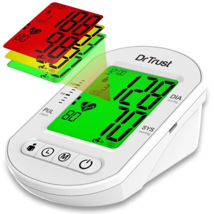 Dr Trust USA Intellitrack 133 Fully Automatic Portable Digital Blood Pressure Monitor BP Machine For Hypertension & Managing Heart Health, BP Apparatus For Home & Clinic Use, Most Accurate Measurement, USB Compatible with 3 Color Backlight