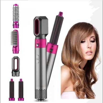Drumstone Pro [ 15 YEARS WARRANTY ] Hot Air Brush for 5 in 1 Hot Air Styler Hair Dryer Comb Multifunctional Styling Tool Fast Heating Crimper Wand Manual Curler in All Hair Type for Straightening