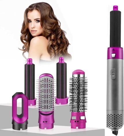Drumstone Pro 5 in 1 Hair Dryer hot air Brush Styler, Detachable Hair Styler Electric Hair Dryer Brush Rotating for All Hairstyle Multicolour For Girls_M9