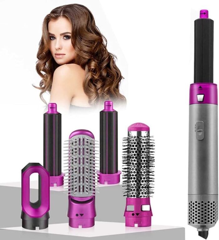 Drumstone 𝟏𝟓 𝐘𝐄𝐀𝐑𝐒 𝐖𝐀𝐑𝐑𝐀𝐍𝐓𝐘 5-in-1 Hot Air Brush Hair Styler, Blow Dryer Brush with Detachable Heads for Straightening, Curling, Drying, Volumizing, Ceramic Coating, All Hair Types