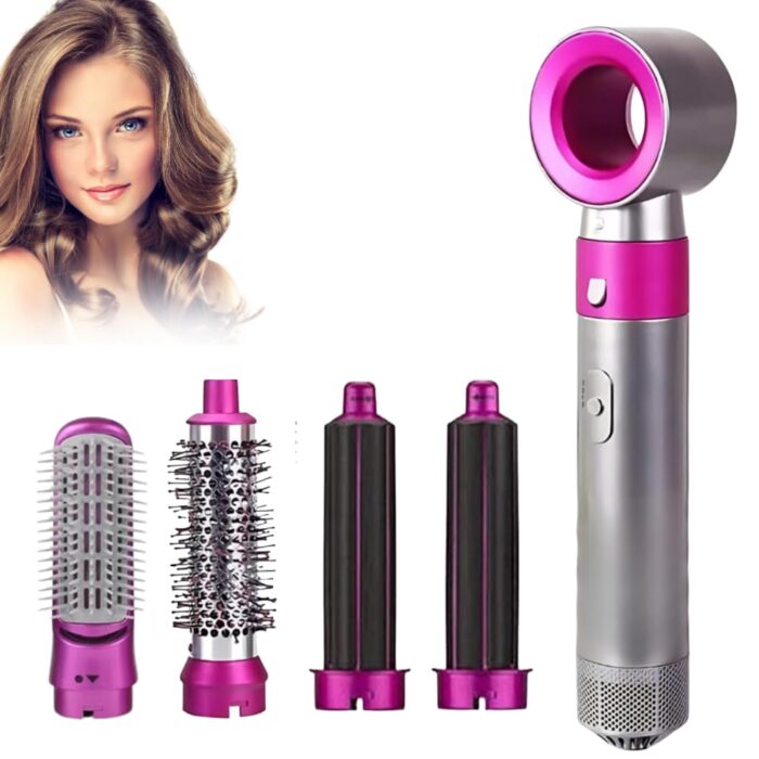 Drumstone 𝟏𝟓 𝐘𝐄𝐀𝐑𝐒 𝐖𝐀𝐑𝐑𝐀𝐍𝐓𝐘 Hot Air Brush for 5-in-1 Hot Air Styler Hair Dryer Comb Multifunctional Styling Tool Fast Heating Crimper Wand Manual Curler in All Hair Type Straightening
