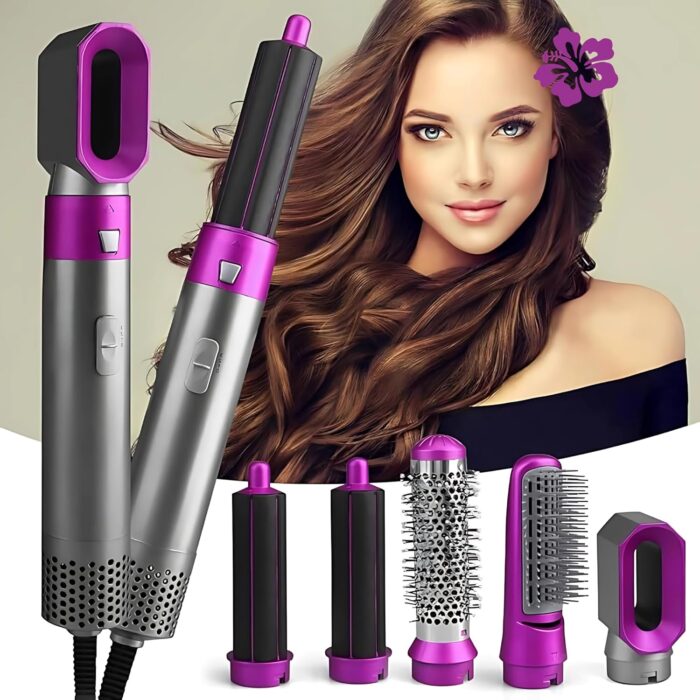 Drumstone 𝟏𝟓-𝐘𝐞𝐚𝐫 𝐖𝐚𝐫𝐫𝐚𝐧𝐭𝐲 5-in-1 Hot Air Styler Brush – Dry, Auto Curl, Straighten, Volumize & Comb | Multifunctional Hair Tool for All Hair Types | Salon-Quality Styling at Home