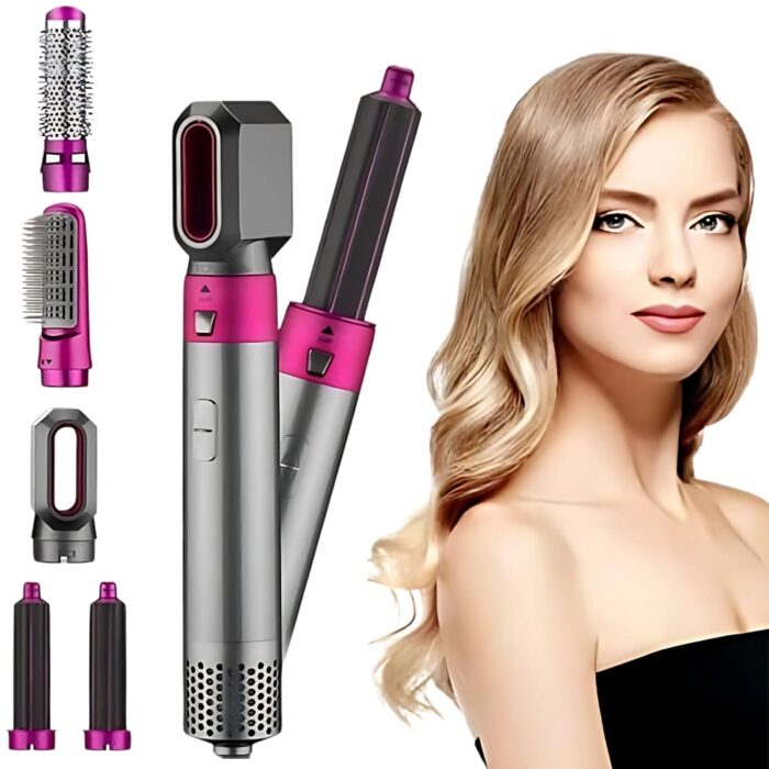 Drumstone (𝟐𝟎 𝐘𝐞𝐚𝐫 𝐖𝐚𝐫𝐫𝐚𝐧𝐭𝐲) 5-in-1 Hot Air Hair Dryer & Styler – Ultimate All-in-One Tool for Effortless Drying, Curling, Straightening & Volumizing
