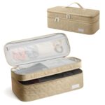 EPEDAL24 Double-Layer Travel Carrying Case,shark flexstyle carrying case for Revlon One-Step Hair Dryer/Hot Tools/Volumizer/Styler Compatible with Shark FlexStyle Attachment, Khaki, Quilting