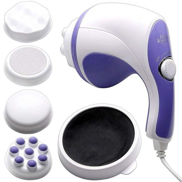 ETZET Relax Spin Tone Full Body Massager Electric Machine, 4 Massage Heads & Variable Speed Settings, Pain Relief And Relaxation, Muscles Relief, Fat Burning, Reduces Weight, Stress Reduce. (Multicolor)