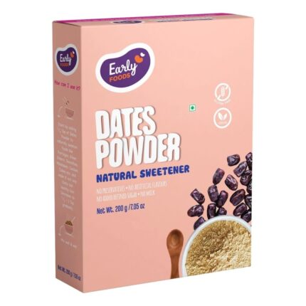 Early Foods - 100% Dry Dates Powder | Kharik/Khajur Powder | 100% Natural Sweetener | No Maltodextrin, No Chemicals | Substitute for Refined Sugar | Dates Powder 200gms