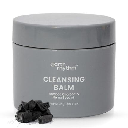 Earth Rhythm Deep Pore Charcoal Cleansing Balm | Cleanse Makeup, Removes Excess Oil & Dirt, Detoxifies & Clear Pores | For All Skin Type | Men & Women – 40g
