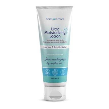 Easyderma Moisturizer for Dry Skin - 200ml | Moisturiser Lotion with Shea Butter & Vitamin E | Paraben and Sulphate Free Moisturizer for Men & Women | Moisturiser for Sensitive Skin