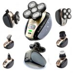 Electric Shaver Bald Head Shaver Head Shaver for Bald Men Electic Razor for Men Waterproof Cordless Trimmer for Nose Ear Face Body Wet Dry Men's Rotary Razor Head Shaving Machine 5 in 1 Groom Kit USB