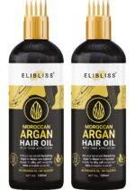 Elibliss Moroccan Argan Hair Oil With Comb Applicator for Frizz-Free & Stronger Hair