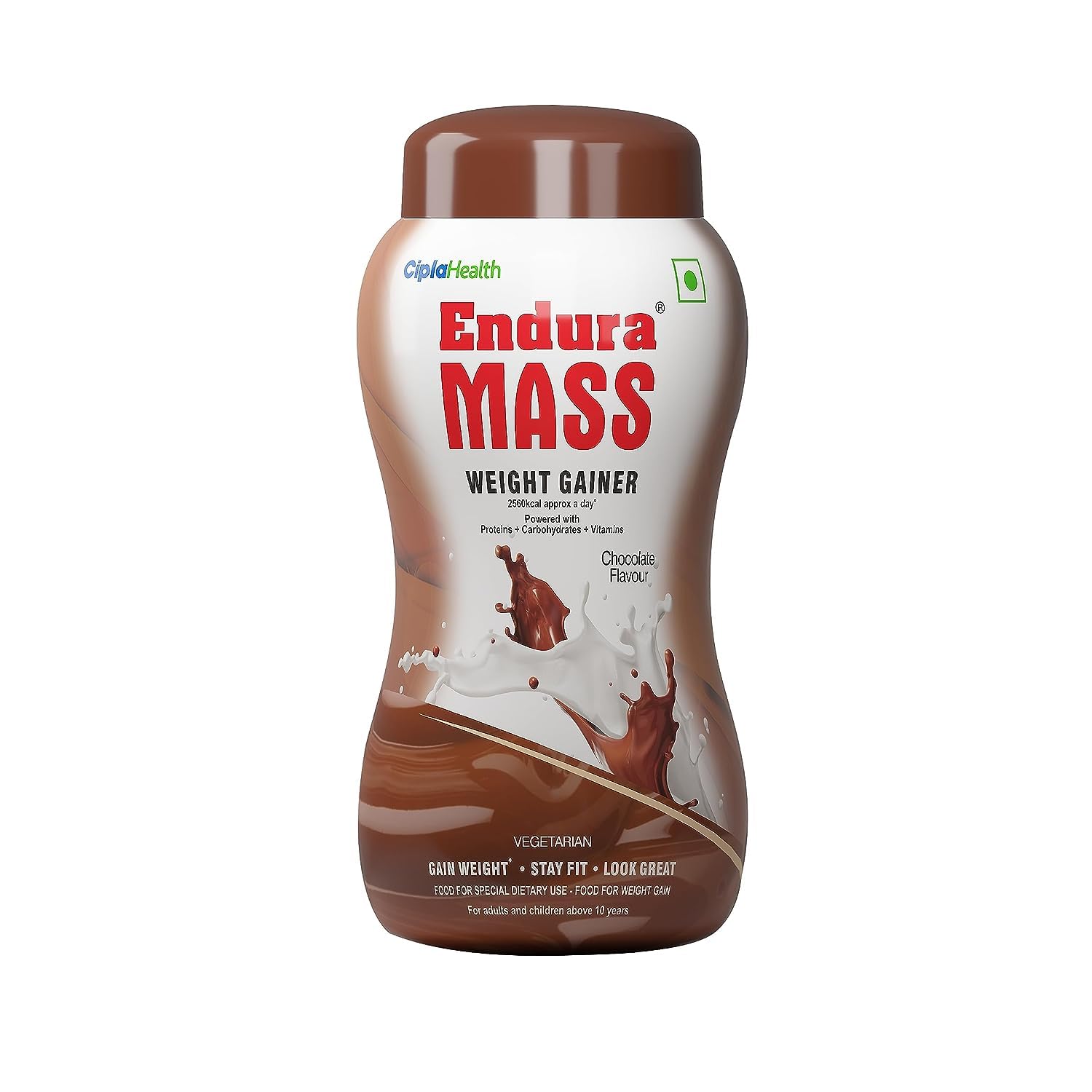 Endura Mass Weight Gainer Powder| Mass Gainer | Gain Weight, Post Workout, 74 g Carbohydrate, 15 g Protein, Healthy Fats (Chocolate, 1 Kg)