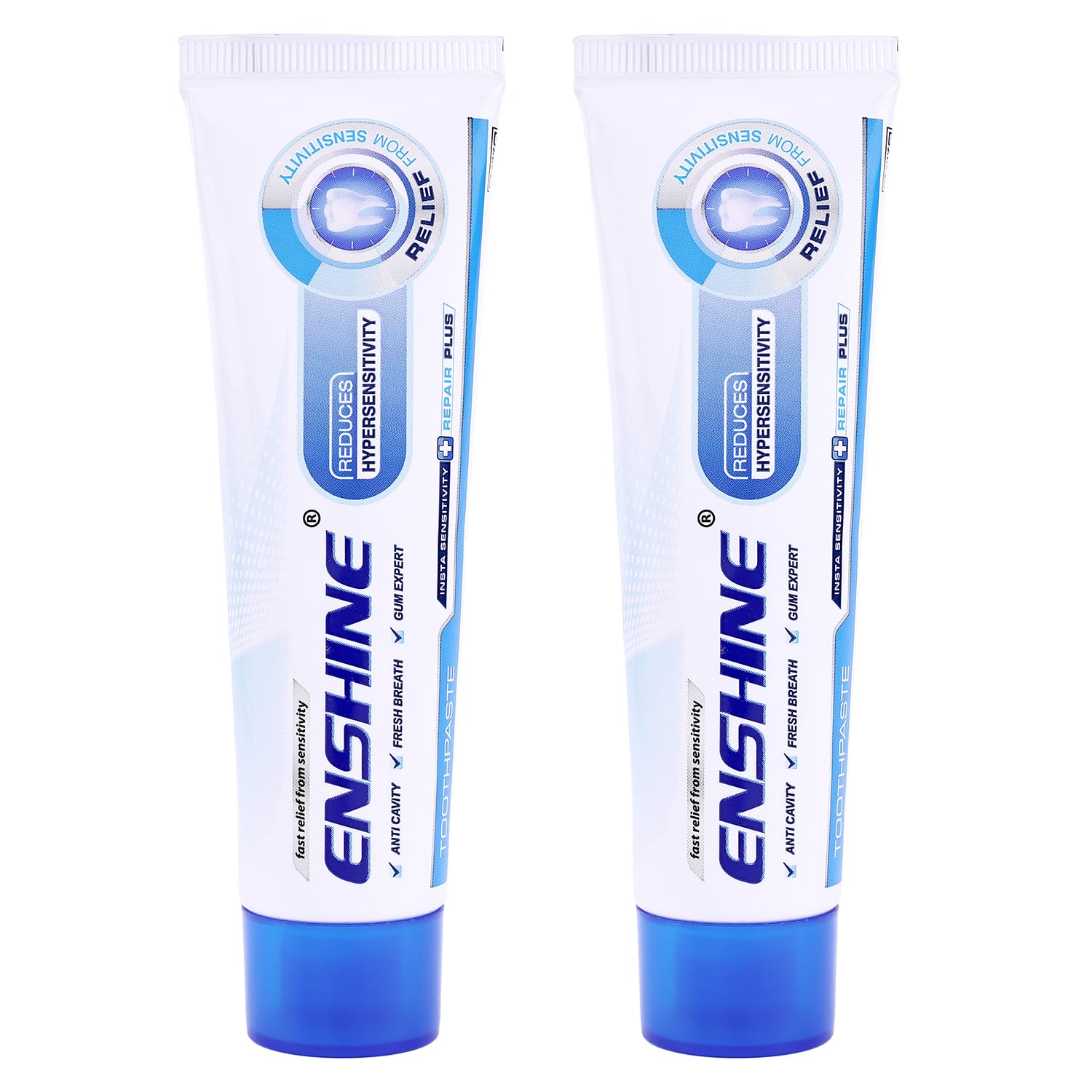 Enshine Insta Sensitivity Toothpaste | Natural Ingredients | Instant Relief | Long-Lasting Comfort | Prevents Cavities, Bad Breath, Plaque, Tartar Build-Up Pack of 2 100g Each