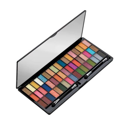 Everdiva Eyeshadow Palette with Brush, Long Wearing & Easily Blendable Eye Makeup Palette, Eyeshadow Palette with Matte, Shimmery & Metallic Finish - 51 Colors