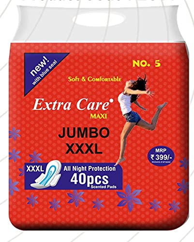 Extra Care Sanitary Pads Red Maxi for Women | Dry-net Soft & Comfortable Sanitary Napkins for Day & Night Protection 40 Sanitary Pad