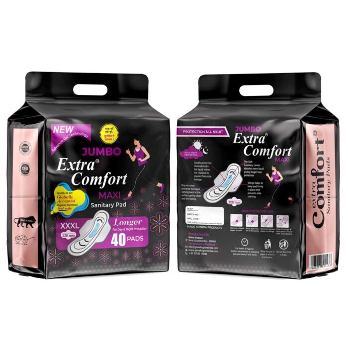 Extra Sure Sanitary Pads for Women with Wings | Dry-net Soft & Comfortable Sanitary Napkins for Day & Night Protection - XXXL (combo pack of 2) (80 pads + 20 Pantyliner)) Sanitary Pad (Pack of 100)
