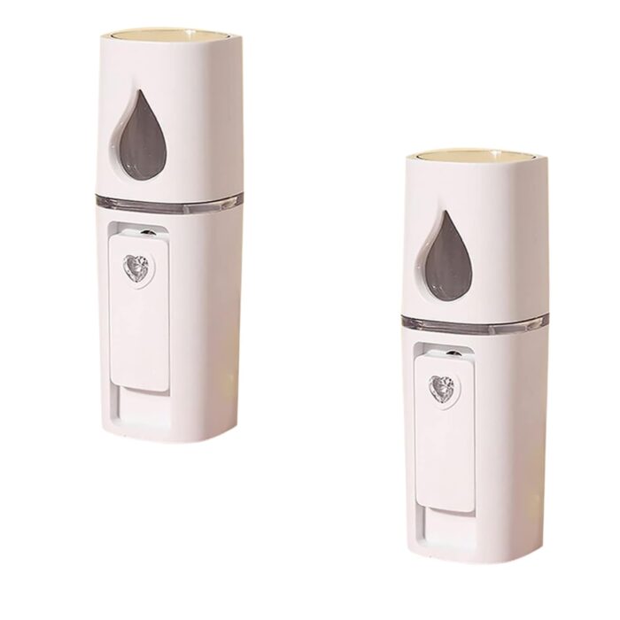 Exxelo [𝐁𝐔𝐘 𝐎𝐍𝐄 𝐆𝐄𝐓 𝐎𝐍𝐄] Nano Facial Hot Mist Steamer – 30ml Mini Cool Mist Sprayer with Mirror Design – Portable USB Rechargeable Face Hydration Device
