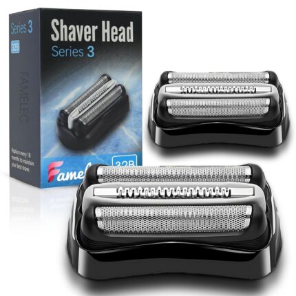 FAMELEC 2 Pcs 32B 21B Head Shaver for Braun Series 3 Replacement Head, Foil & Cutter for Braun S3 Replacement Head 310s 3010s 3040s 3050cc 3090CC, Compatible with Braun S3 Electric Shaver for Men