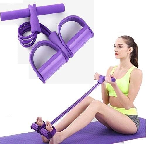 FEXMY Pull Reducer 4-Tube Elastic Resistance Band Multifunction Resistance Band Exerciser Yoga Training Band for Arm Exercise, Tummy Body Building Training, Belly Abdomen, Waist, Arm & Leg Stretching