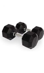 FIRE FLY Hex Dumbbell/Rubber Dumbbell/Hexagon Dumbbells for Fitness Workout, Gym Workout Men Bodyweight Training Black Fixed Hand Dumbbell (Pair) (7.5)